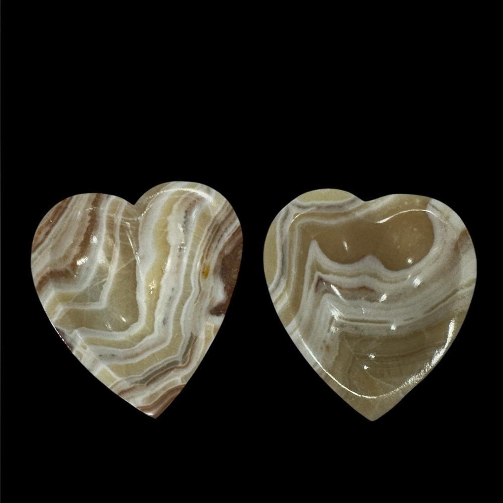 Heart-Shaped onyx bowls set of 2